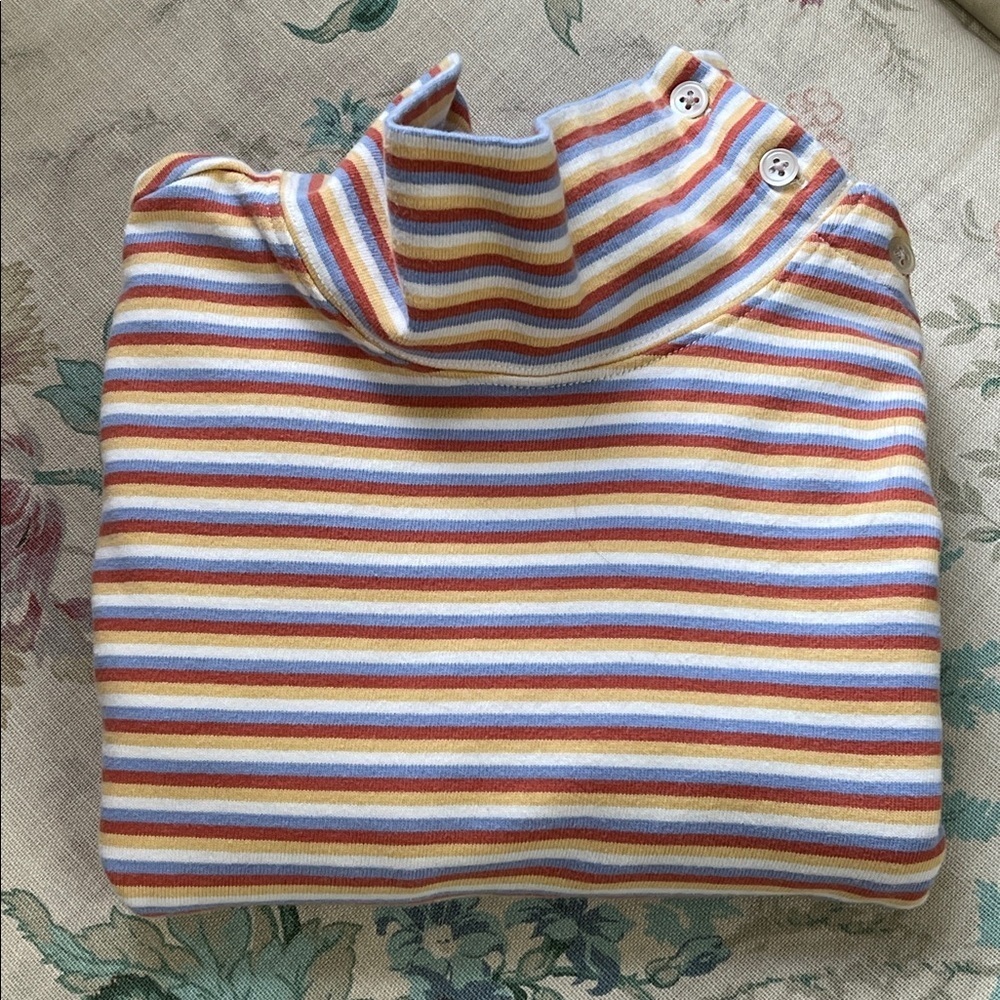 Vintage Orvis Stripe Turtleneck Heavy Cotton Top Size S - Picture 1 of 6